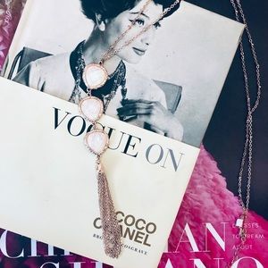 Long Rose Gold Tassel Necklace